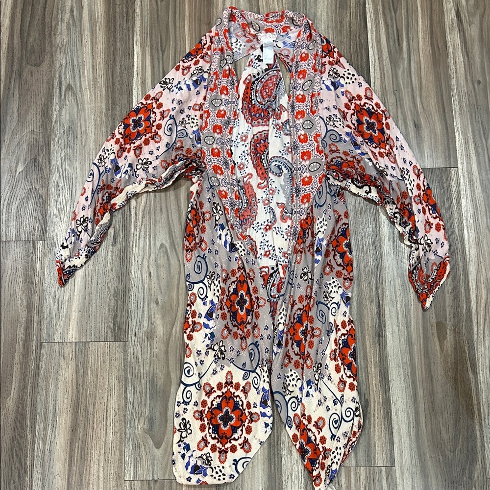 Free People Multicolor Floral Kimono